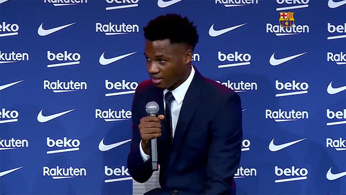 Ansu Fati: "Siempre mi sueño ha sido triunfar en el Barça"