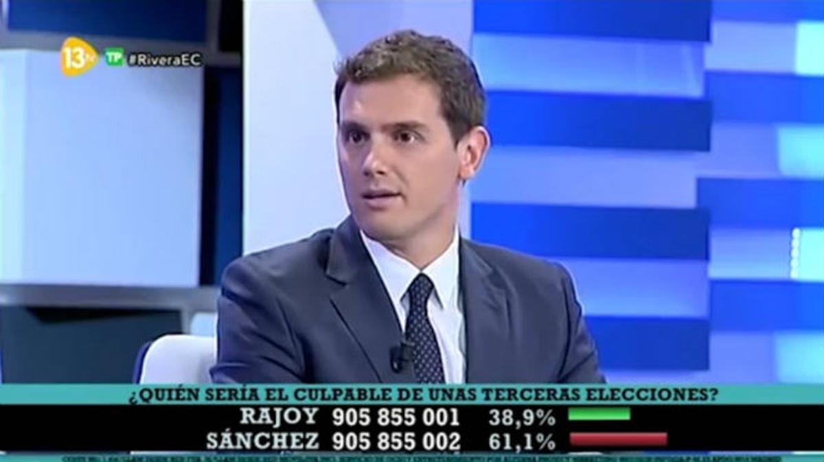 Albert Rivera parla sobre la Diada a 13TV.