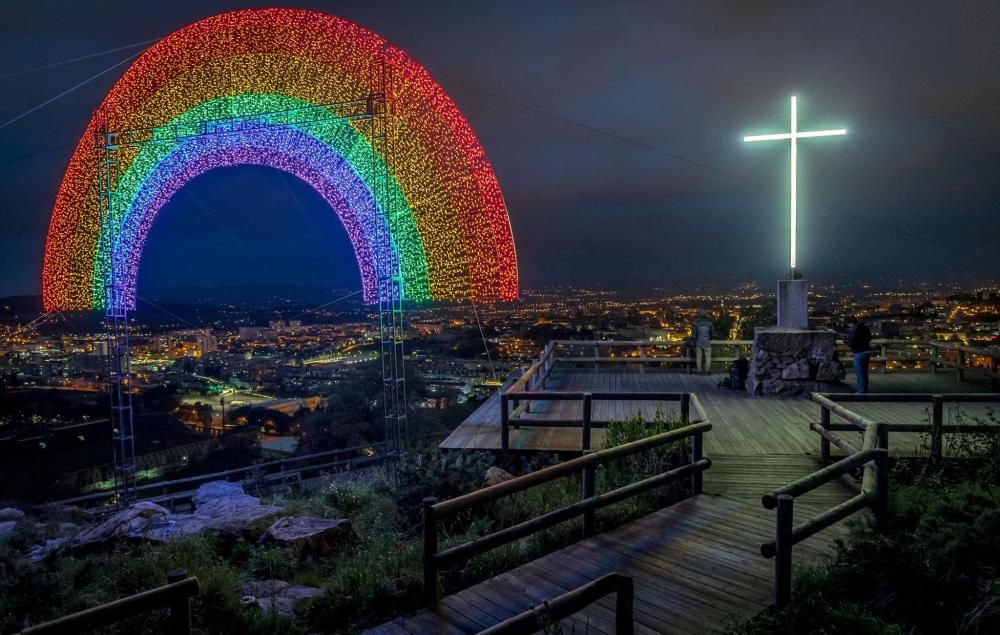 El arcoíris gigante instalado en Braga.