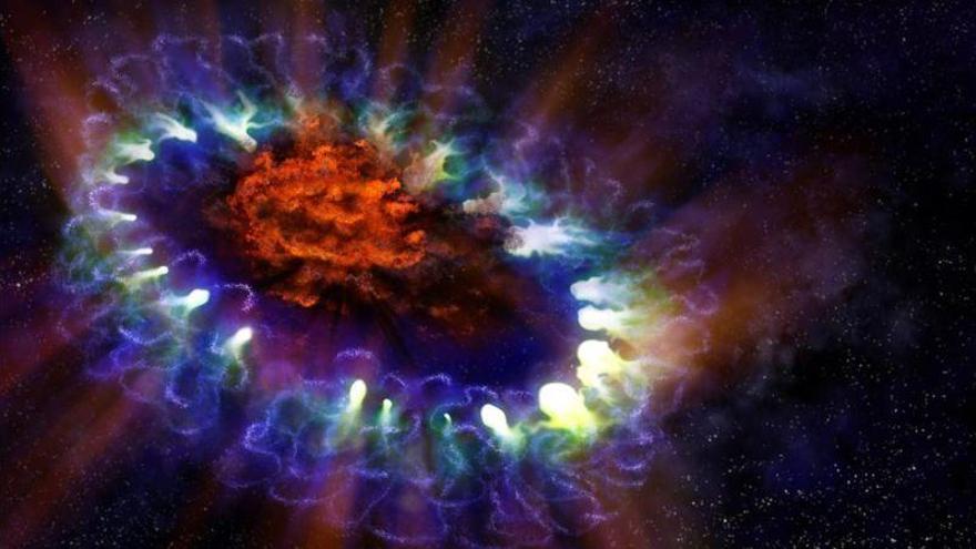 El nacimiento de una estrella por una explosión