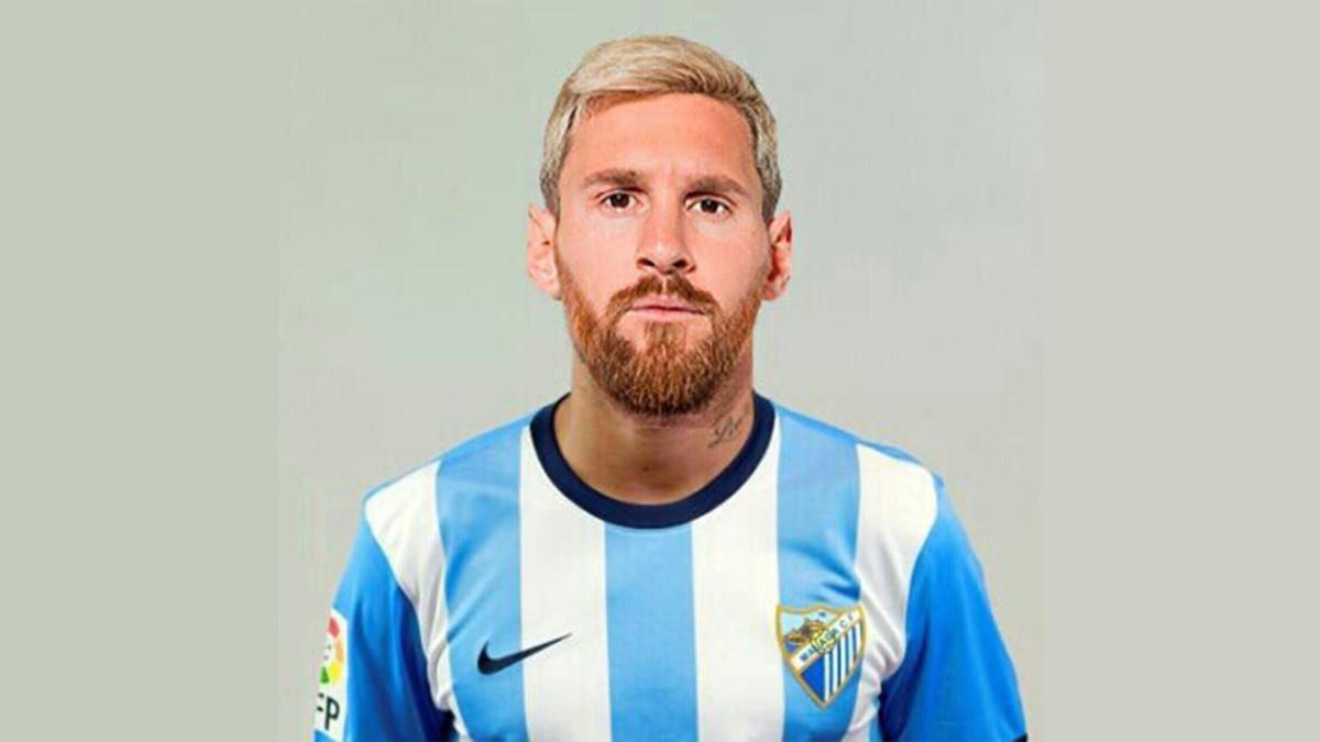 El montaje de Leo Messi con la camiseta del Málaga