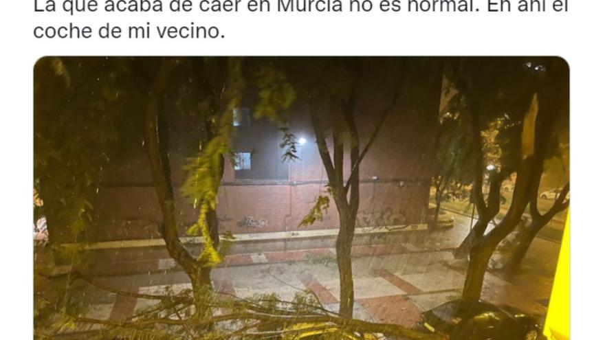 Los vídeos más impactantes de la tormenta en Murcia: rayos, coches aplastados y contenedores flotantes