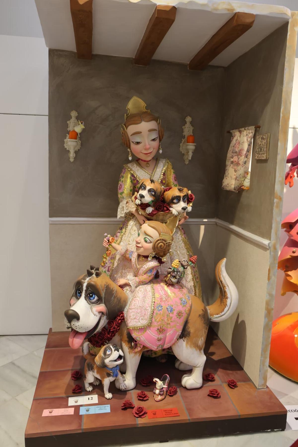 El ninot de Raval, indultado en la categoría grande.