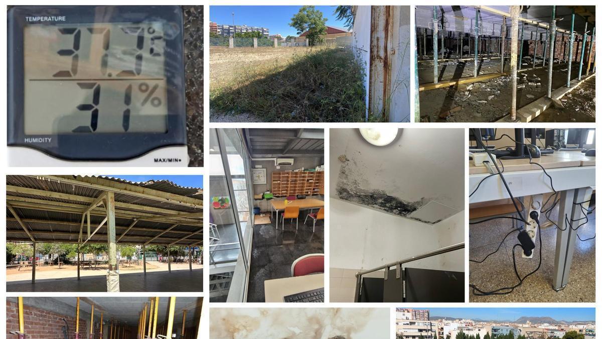 Imágenes extraídas del "Mur de la vergonya" de la Coordinadora d'assemblees docents del País Valencià.