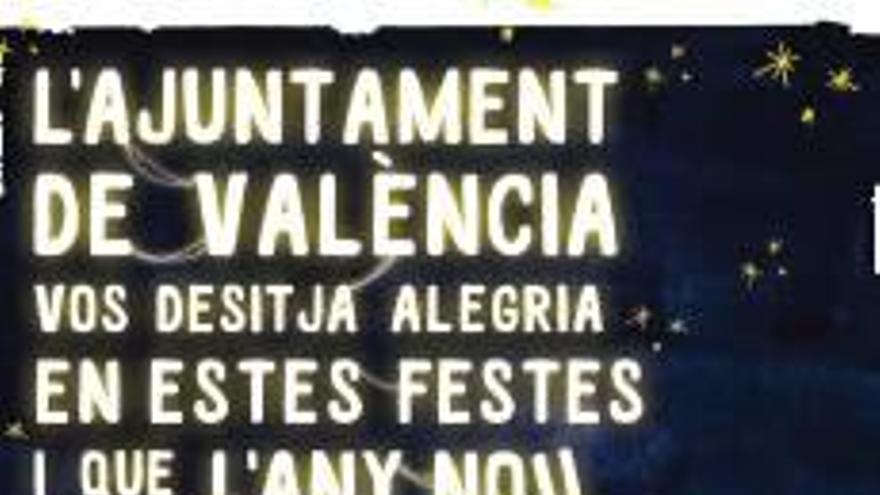 Un cartel para felicitar la Navidad a los vecinos