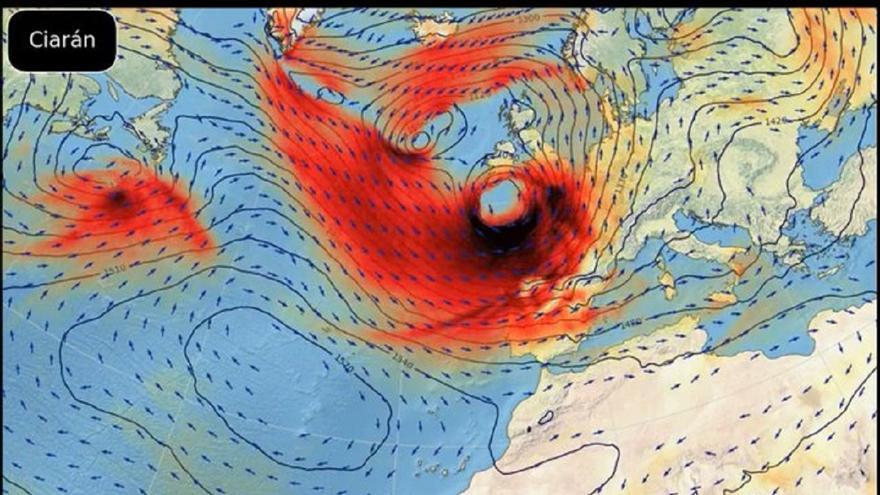 El ciclón explosivo Ciarán extiende las alertas a toda Galicia