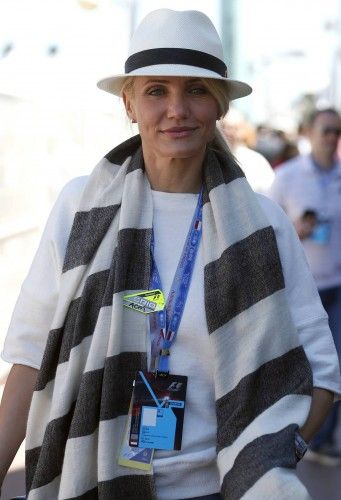La actriz Cameron Díaz, invitada en el paddock del Gran Premio de Mónaco