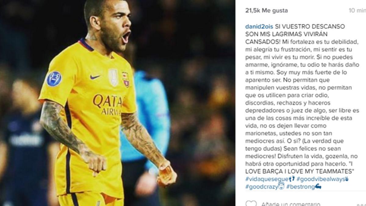 Este fue el mensaje de Alves