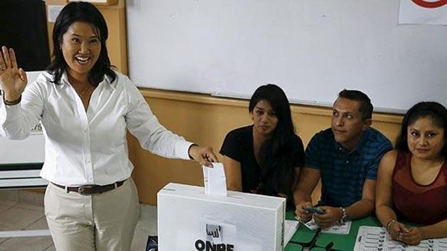 Keiko Fujimori vota este domingo en Lima.