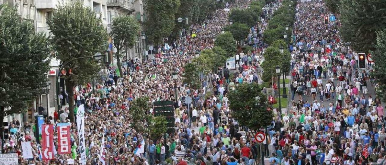 Manifestación de septiembre de 2015 en Vigo por los recortes en sanidad. // Ricardo Grobas