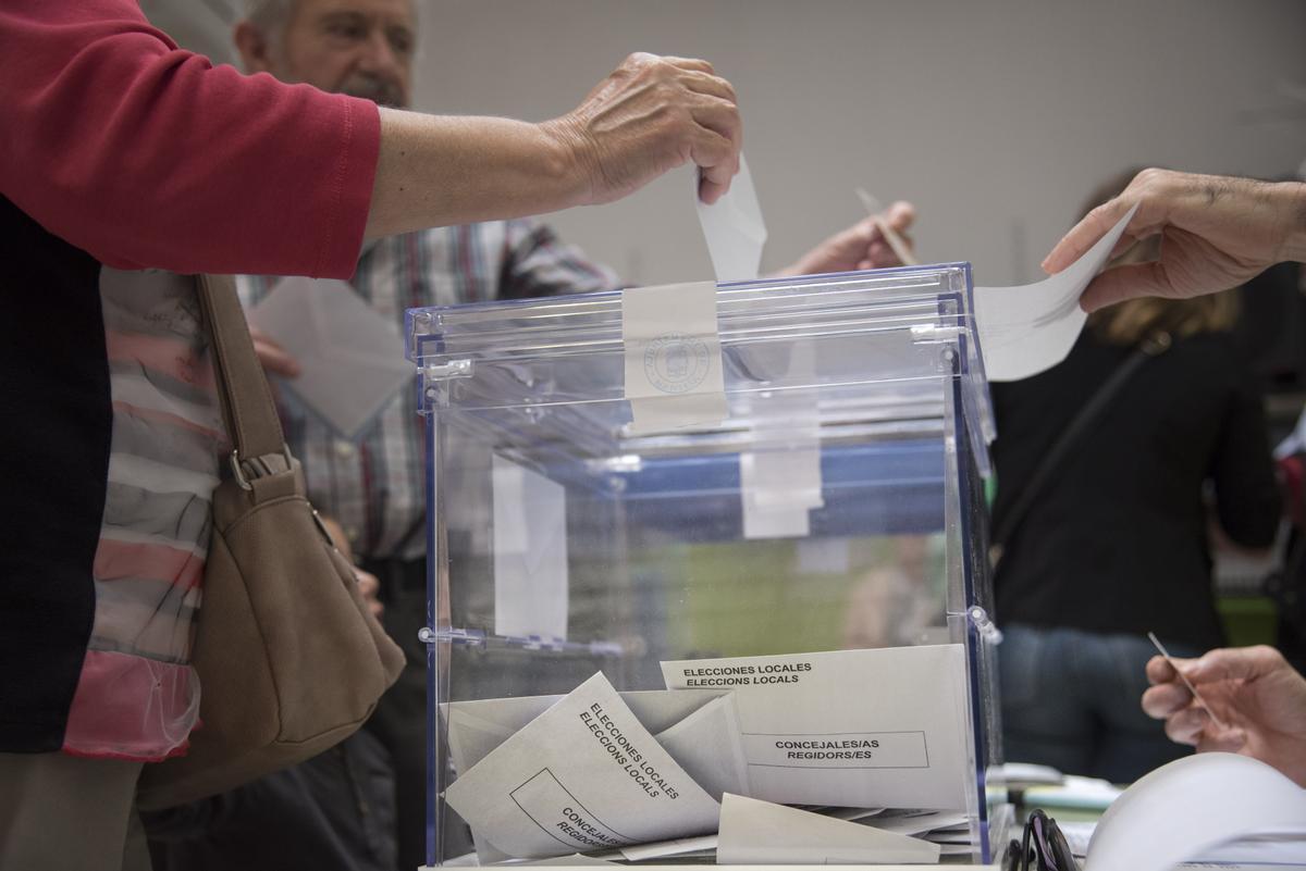 Imatge de la votació a les eleccions municipals del 2019 a Manresa