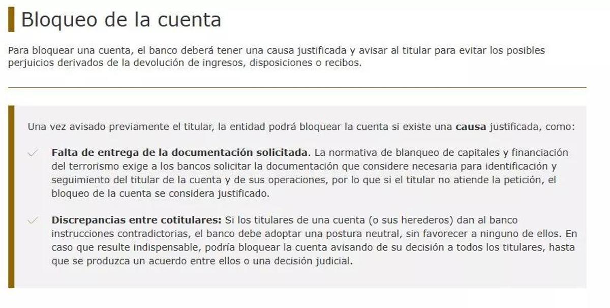 Causas por las que pueden bloquearte la cuenta.