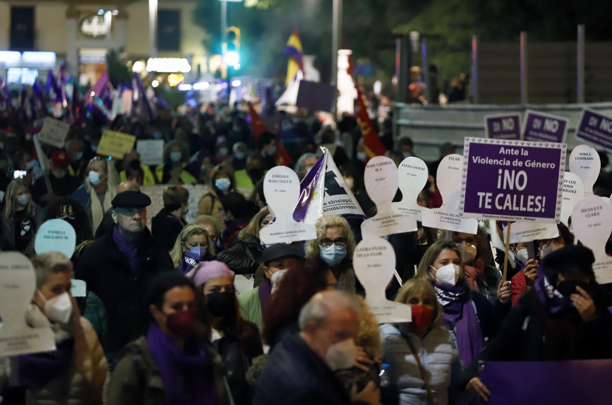 Manifestación del 25N contra la violencia machista en Málaga