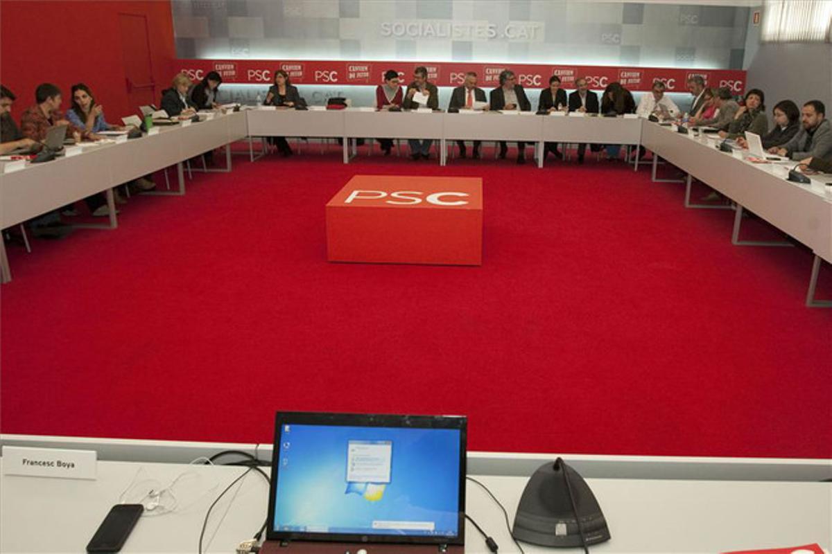 Reunió de l’executiva del Partit dels Socialistes Catalans (PSC). Reunió de l’executiva del Partit dels Socialistes Catalans (PSC).