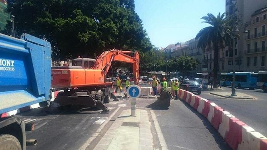 Las obras, en la Alameda.