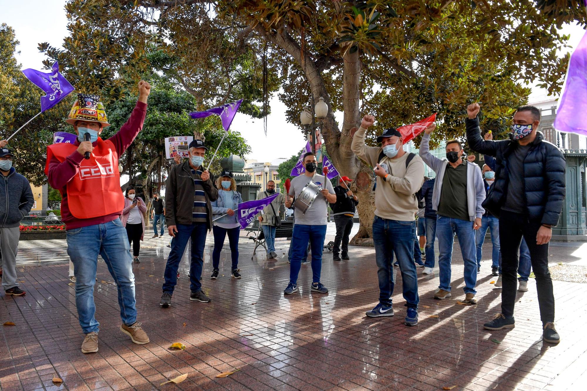 Protesta de los trabajadores de JSP en Las Palmas de Gran Canaria (03/12/2021)