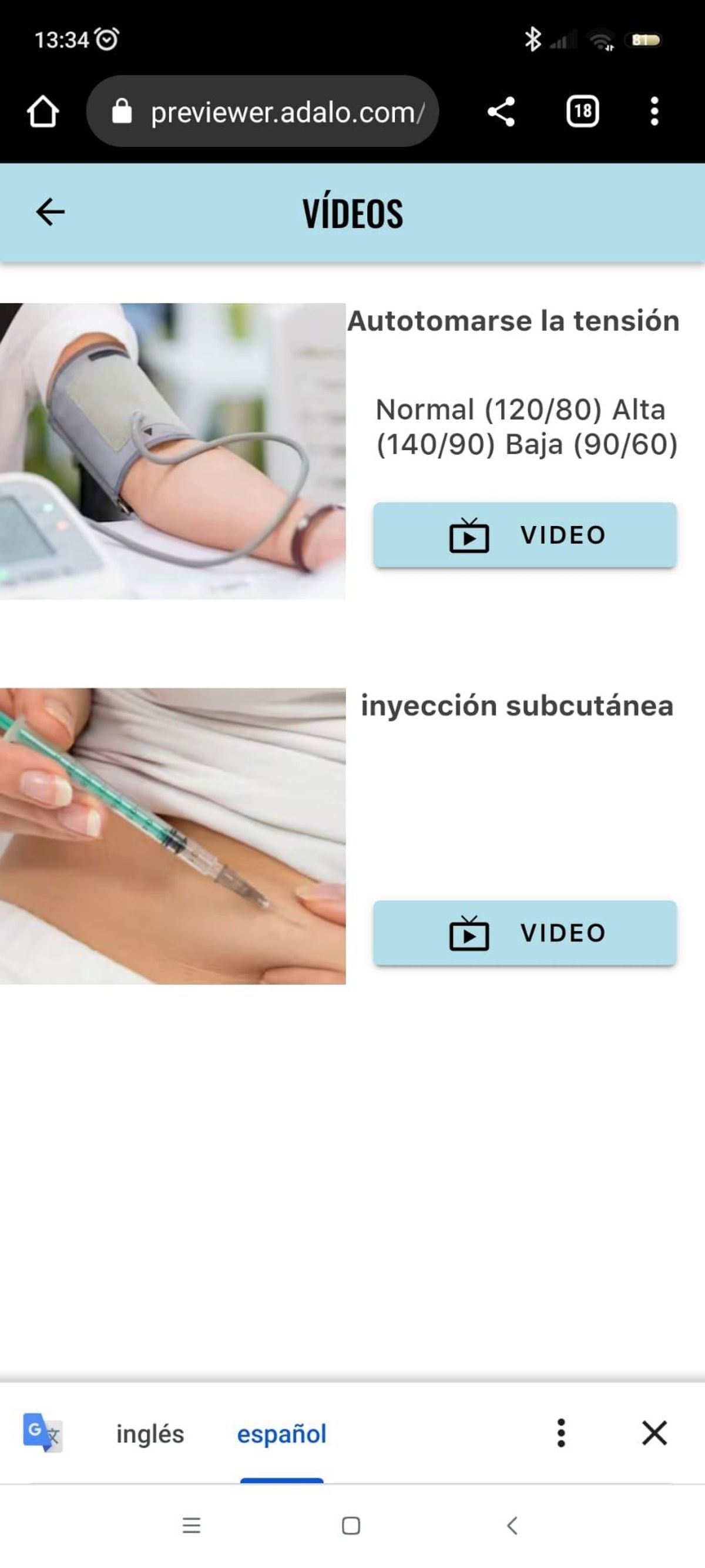 Imagen de la app sobre salud