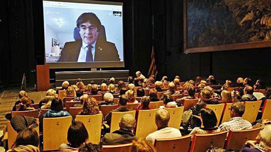 Videoconferència de Puigdemont a la Generalitat