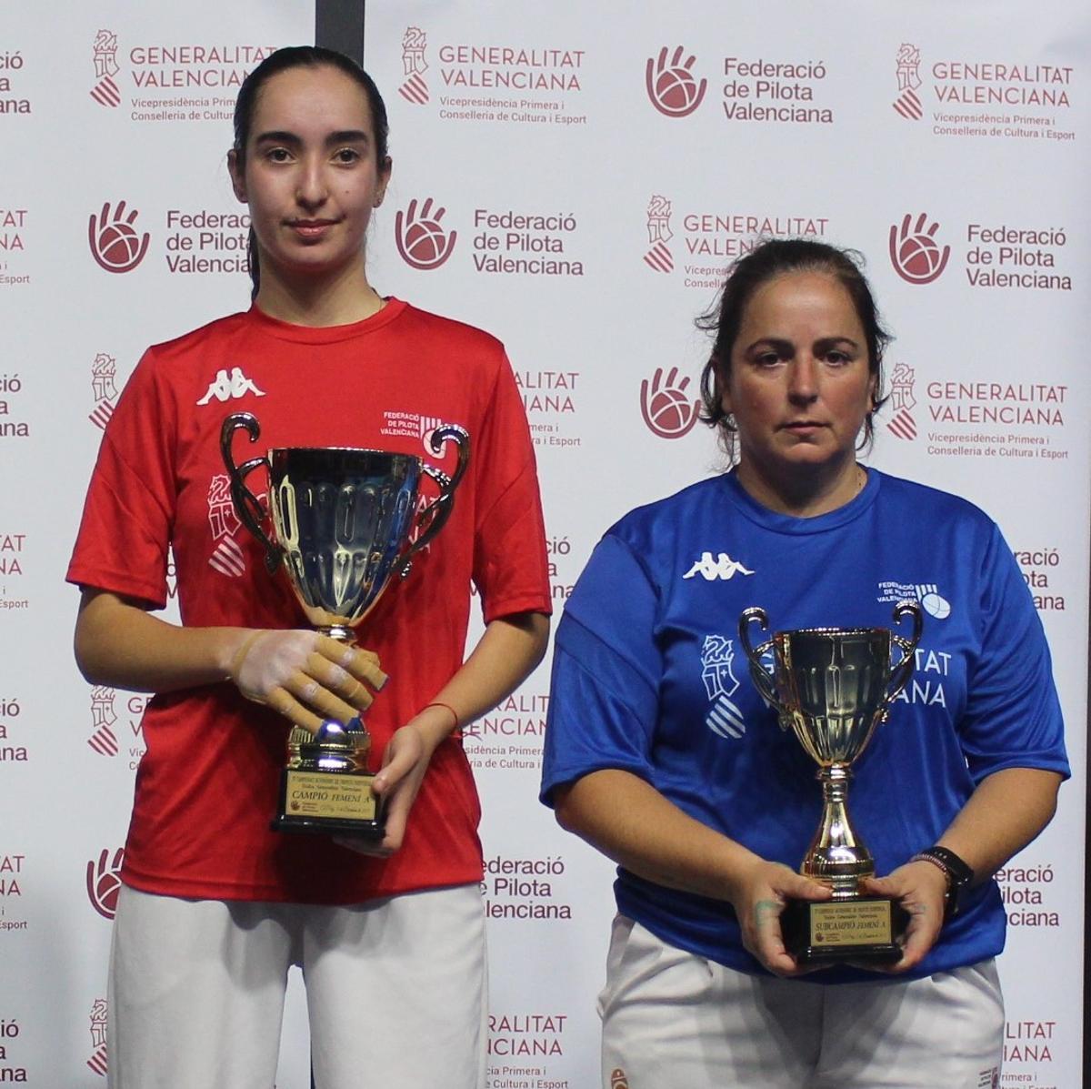 Final femenina A, Aina CPV Meliana i Ana CPV Borbotó.