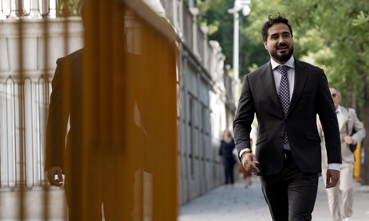 Alvise Pérez, a la llegada al Tribunal Supremo.