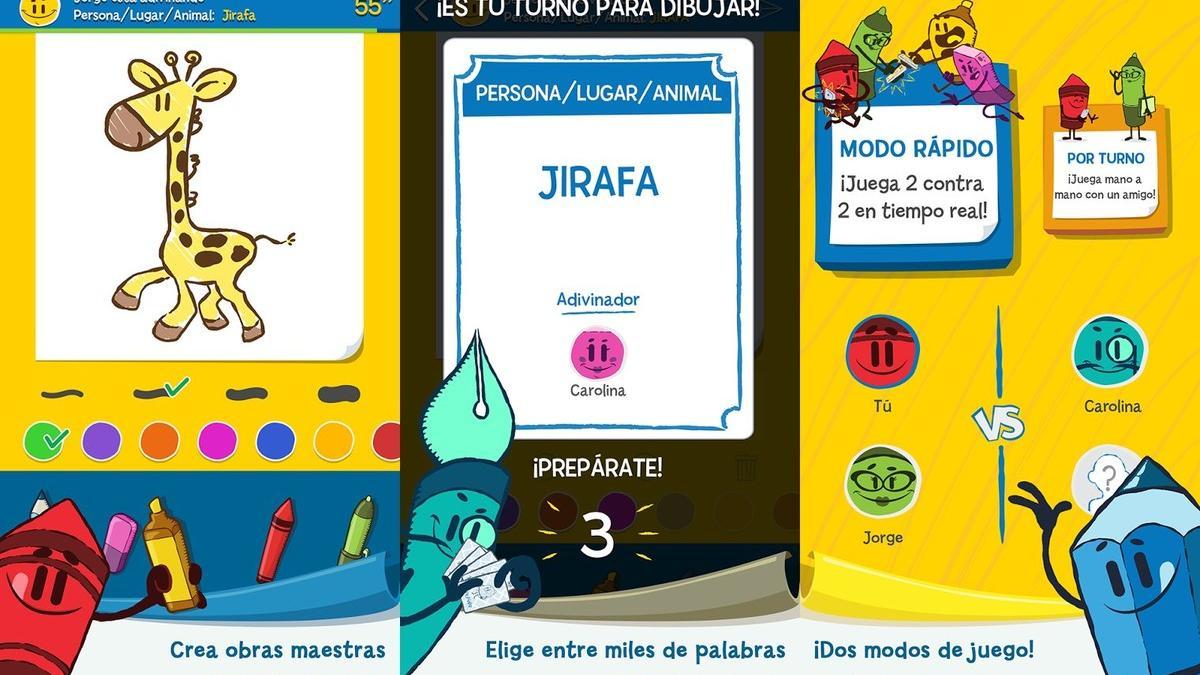 Captura de la app Pictionary.