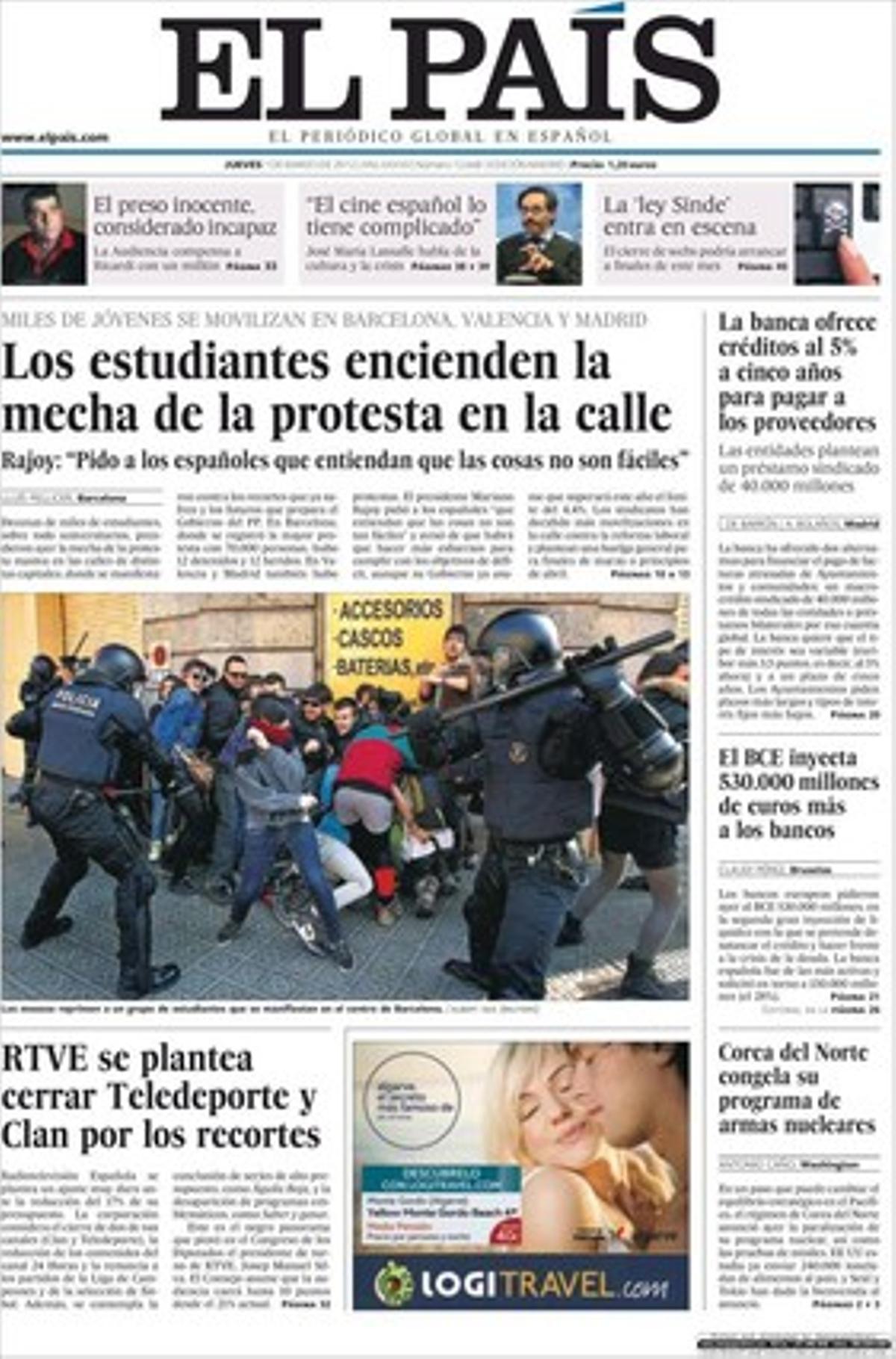 Portada d’El País’. Portada d’El País’.