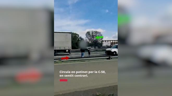 Mossos denuncian a una persona por circular en patinete eléctrico en sentido contrario por la C-58