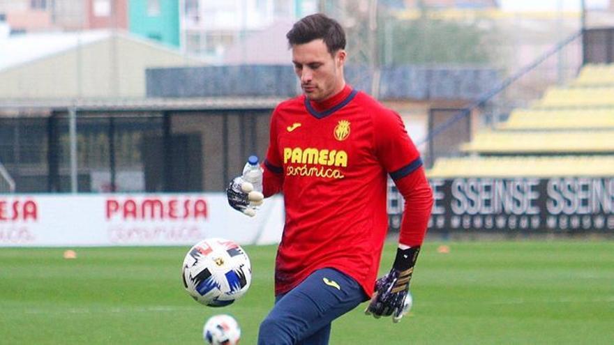 Marc Vidal, durante un entrenamiento con el Villarreal.