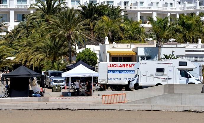 08/03/2019 MASPALOMAS, SAN BARTOLOMÉ DE TIRAJANA. Rodaje de la serie 'The Witcher' en las Dunas de Maspalomas. SANTI BLANCO