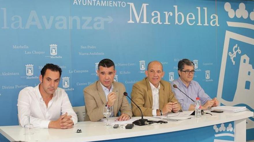 Díaz, Bernal, Osorio y Porcuna, ayer en la rueda de prensa en el Consistorio marbellí.