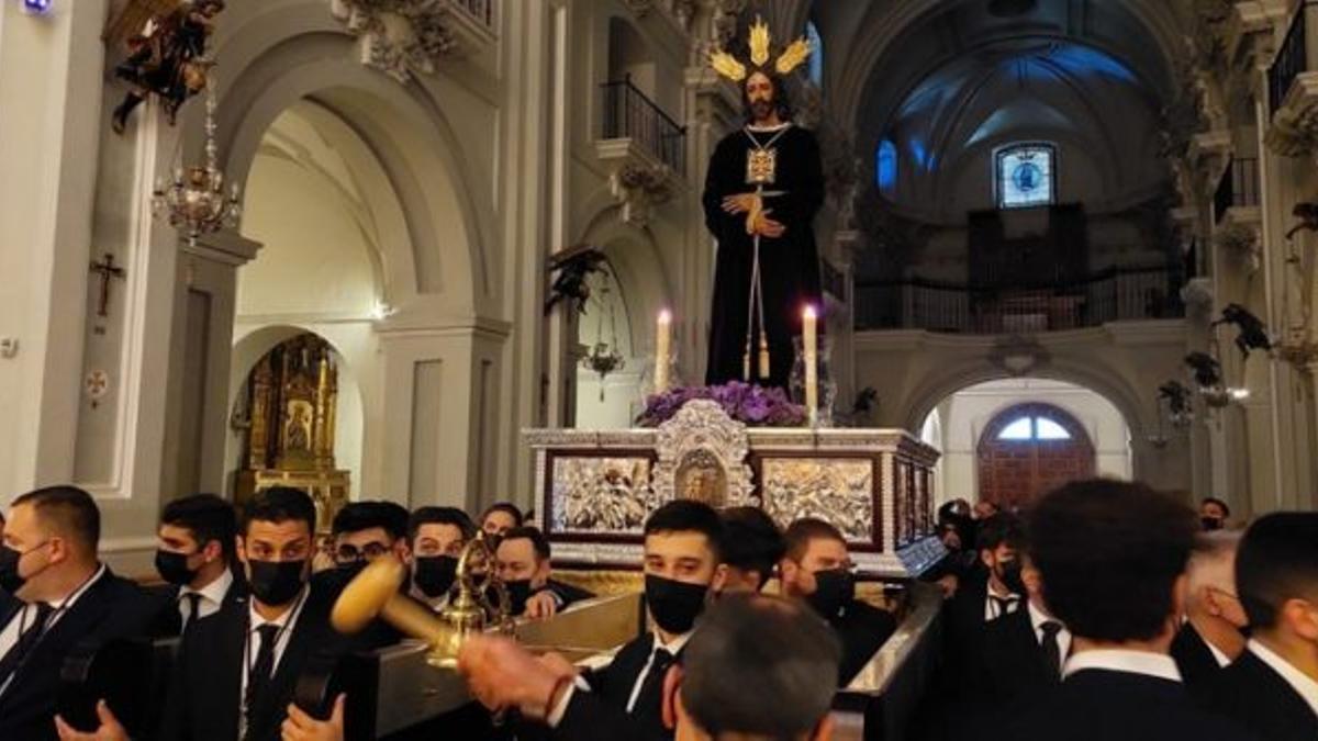Traslado del Señor del Rescate en la Cuaresma de 2022.