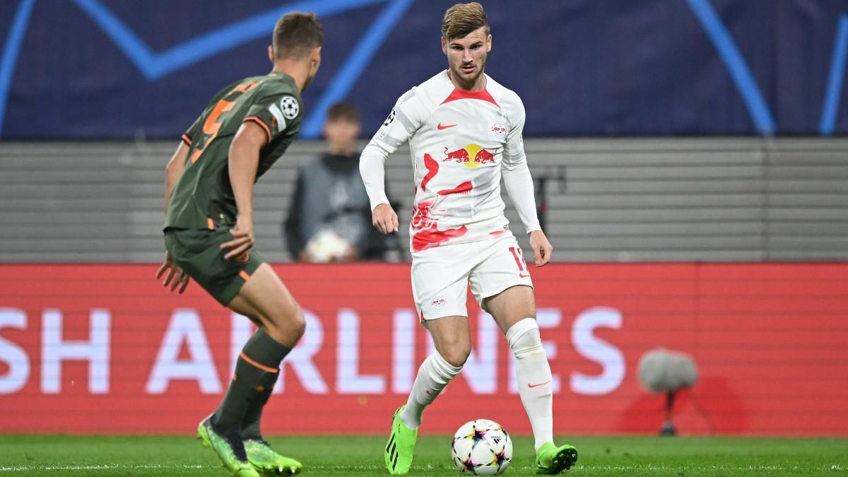 Timo Werner en su redebut en la Champions con el Leipzig