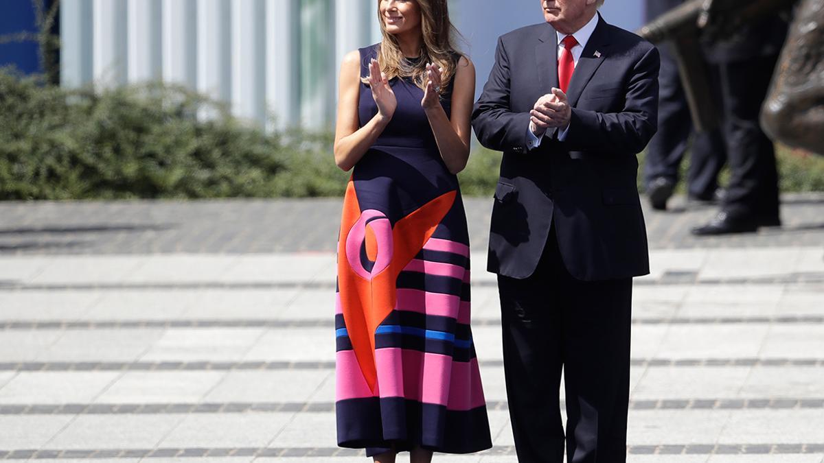 Lección de estilo de Melania Trump, vestida de Delpozo en Polonia