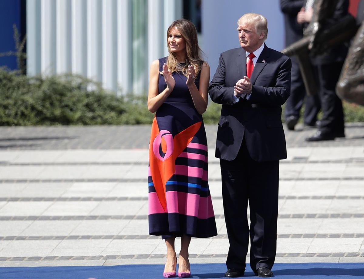 Lección de estilo de Melania Trump, vestida de Delpozo en Polonia