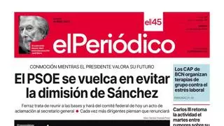 La portada de EL PERIÓDICO del 27 de abril de 2024