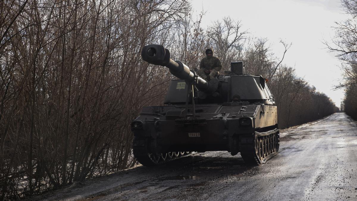 Un obús ucraniano, en la región de Donetsk.