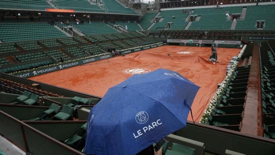 Suspendida la jornada de Roland Garros a causa de la lluvia