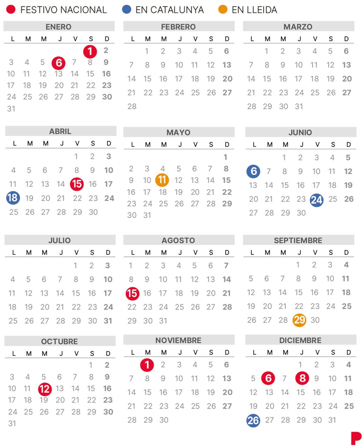 Calendario laboral Lleida 2022. Calendario laboral Lleida 2022.