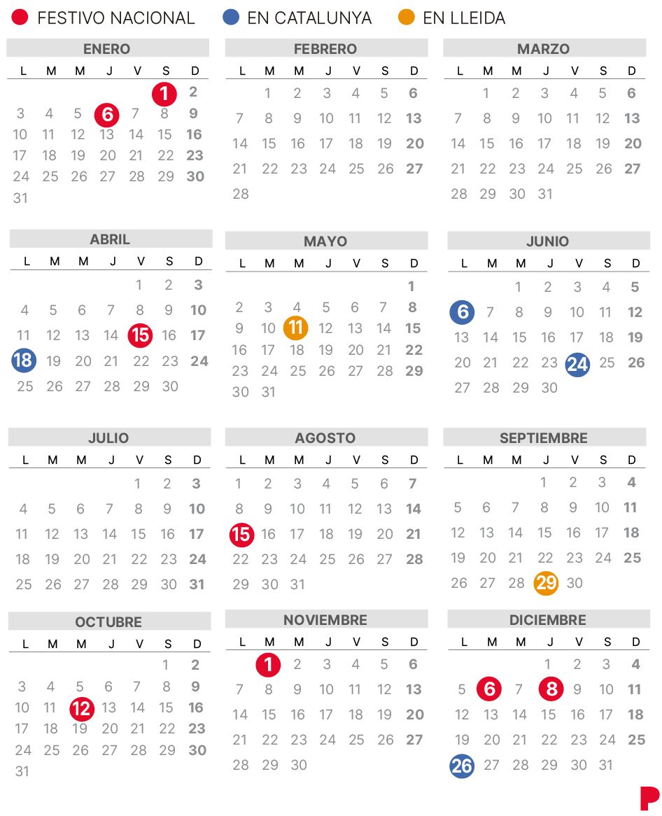 Calendario laboral Lleida 2022
