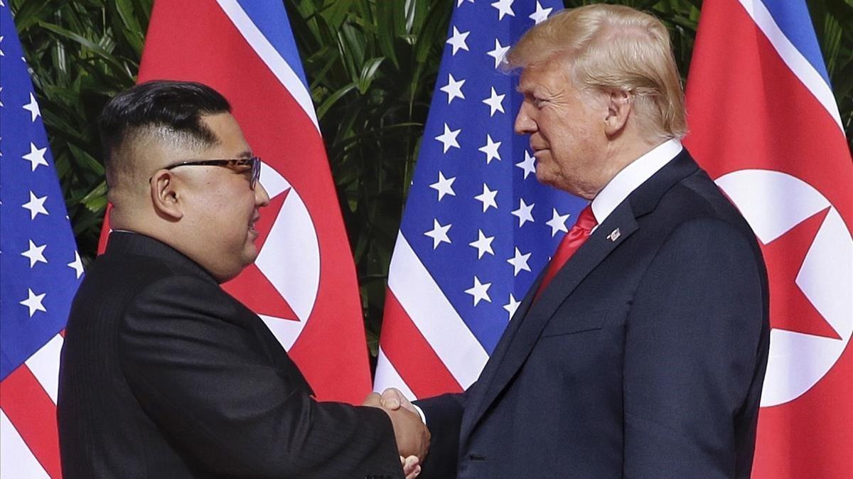 El presidente de EEUU, Donald Trump, y el de Corea del Norte, Kim Jong-un.