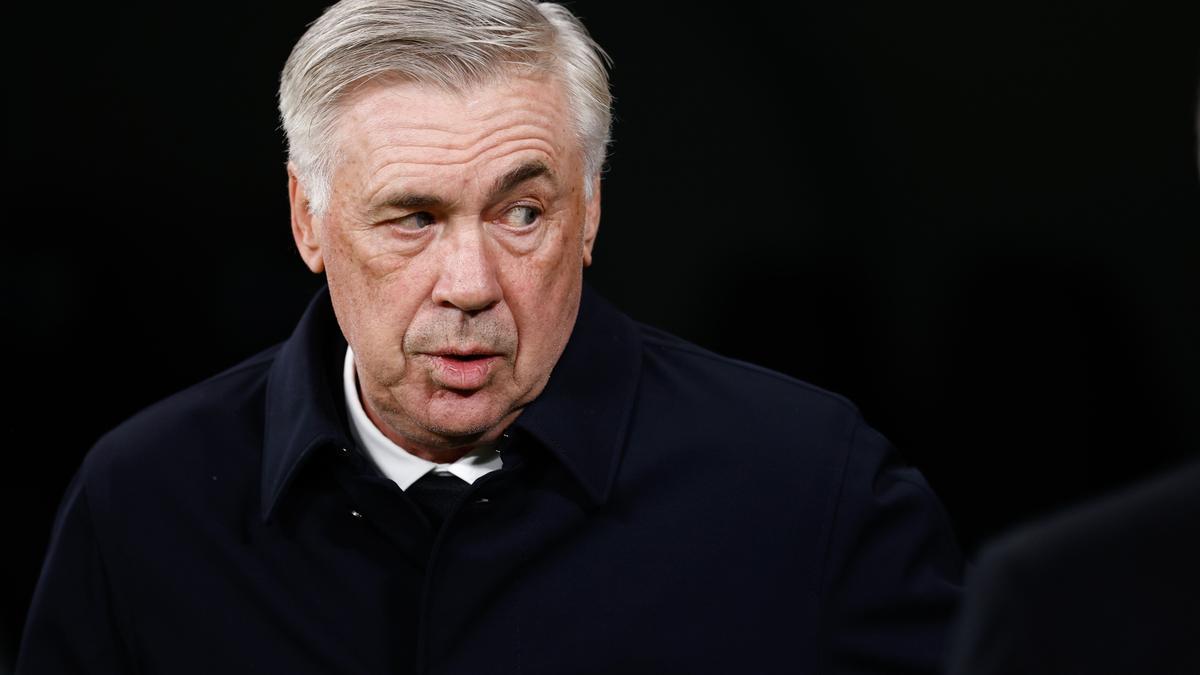 Ancelotti, durante el partido contra la Real Sociedad.