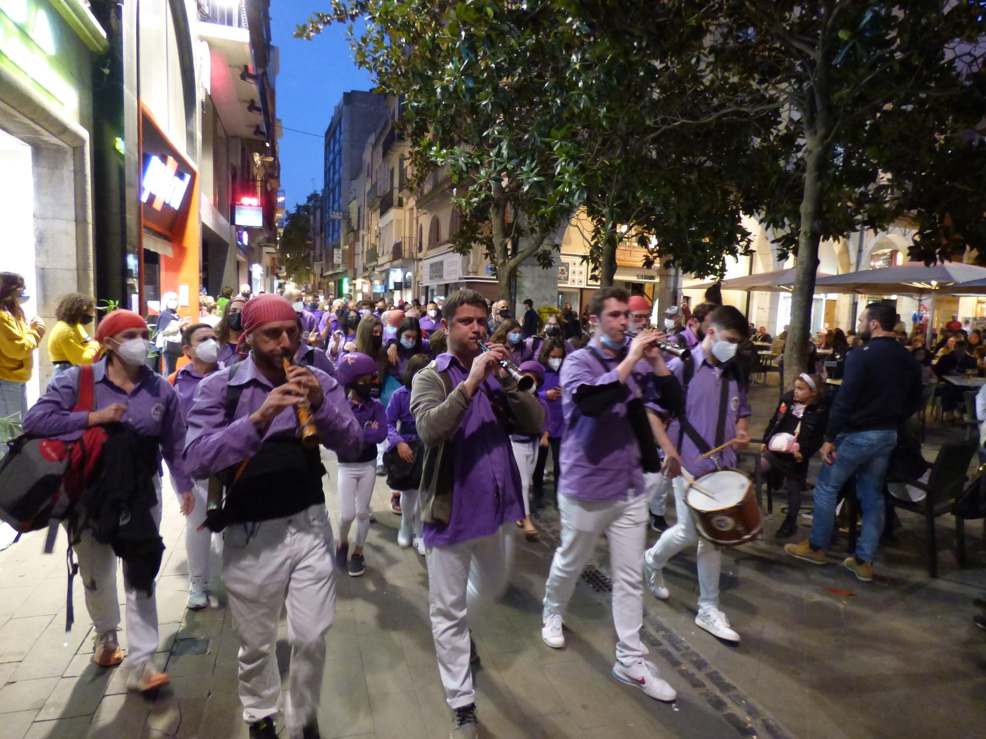 La Colla Castellera de Figueres torna a la plaça de l’Ajuntament després d’un any i mig