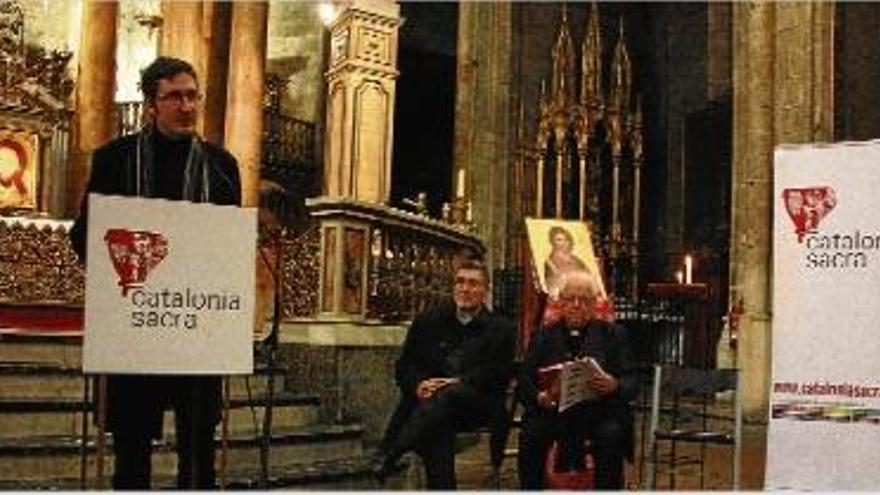 Marc Sureda, Armand Puig i Francesc Pardo presenten el programa de Catalonia Sacra.