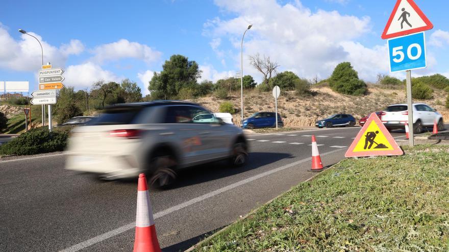 Obras en la Vía de Cintura de Palma: El Consell de Mallorca construye un carril cero en la salida de Can Valero que evita la rotonda