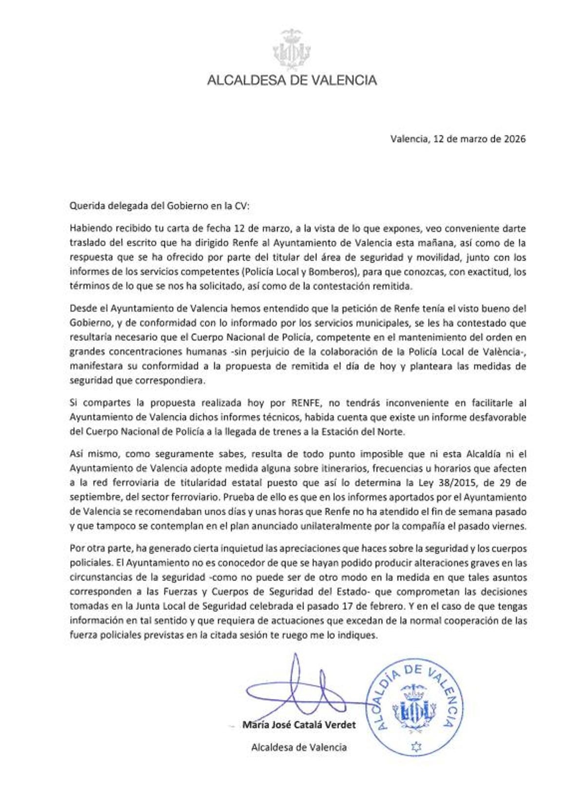 La alcaldesa de València, María José Catalá