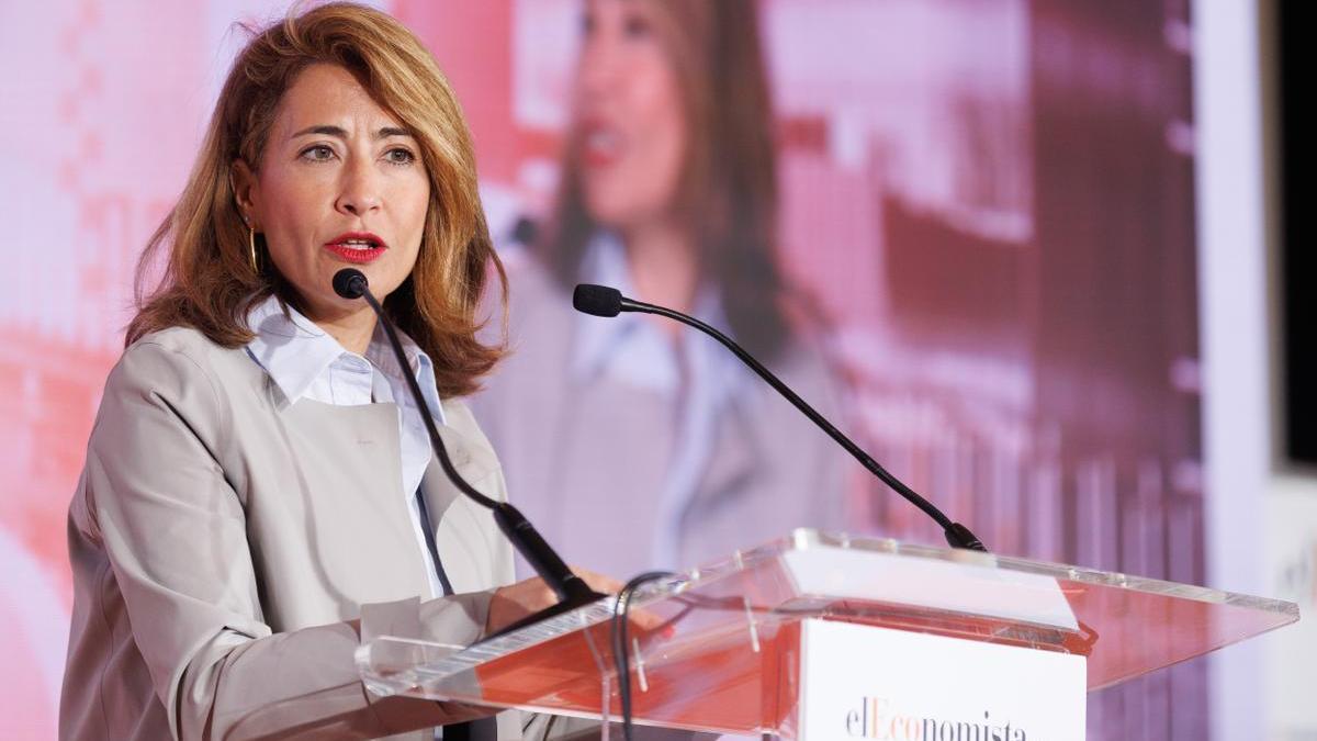 Raquel Sánchez, Ministra de Transportes, Movilidad y Agenda Urbana, durante el I Foro de Infraestructuras de El Economista.