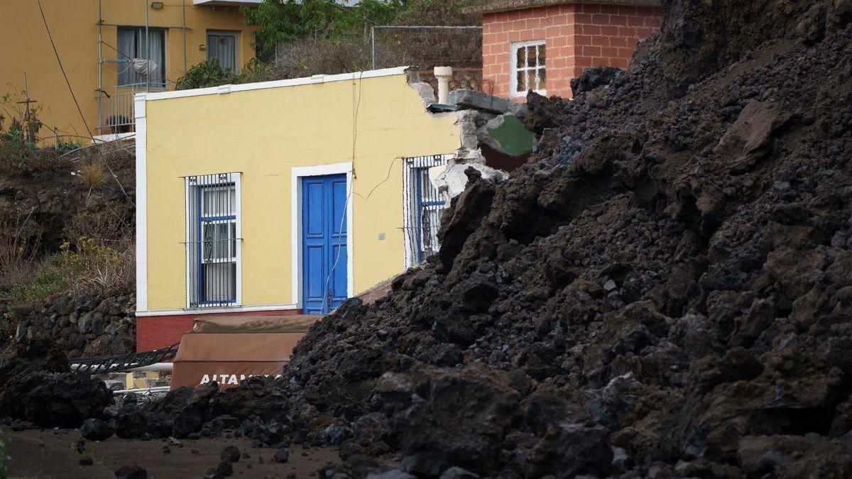 Vivienda afectada por la lava del volcán de La Palma.