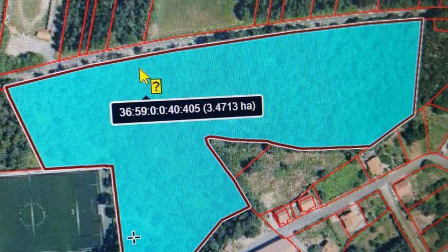 Mapa de la finca que permitirá ampliar dotaciones deportivas.
