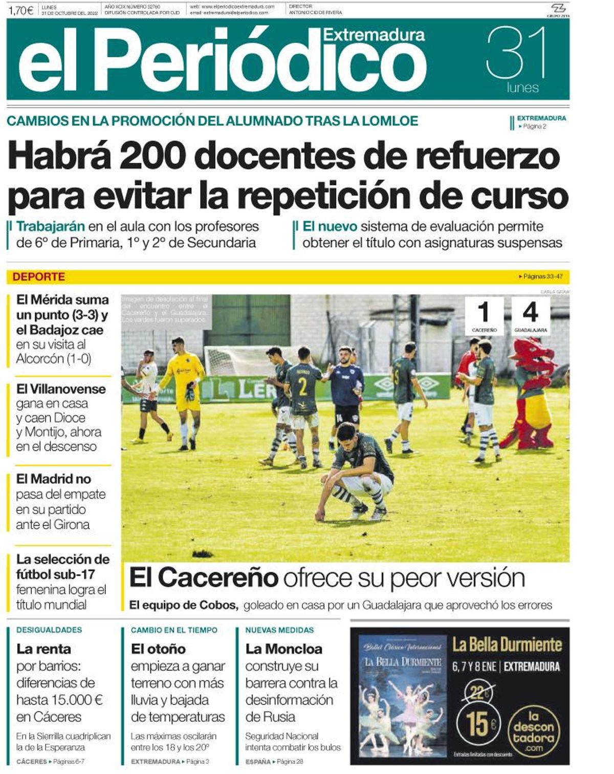 Consulta la portada correspondiente al día 31 de octubre de 2022