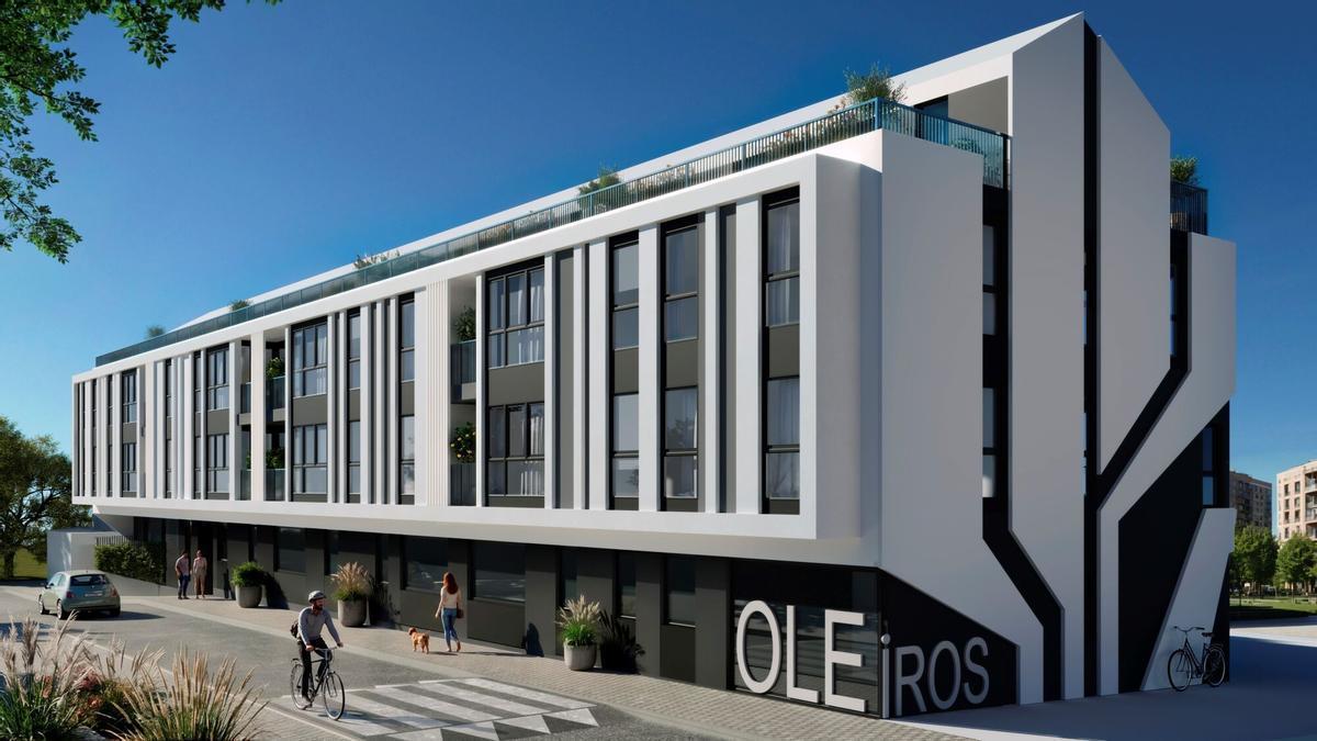 Edificio Xardíns da Rabadeira en Oleiros